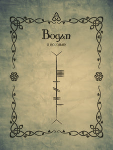 Bogan in Ogham premium luster unframed print