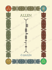 Allen in Old Irish and Ogham - Premium luster unframed print