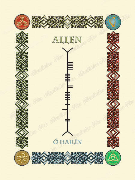Allen in Old Irish and Ogham - Premium luster unframed print