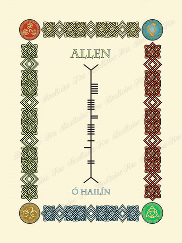 Allen in Old Irish and Ogham - Premium luster unframed print