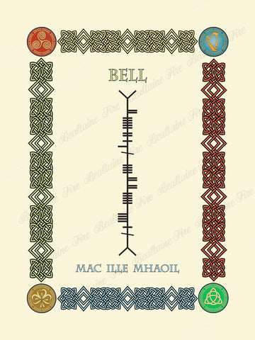 Bell in Old Irish and Ogham - Premium luster unframed print