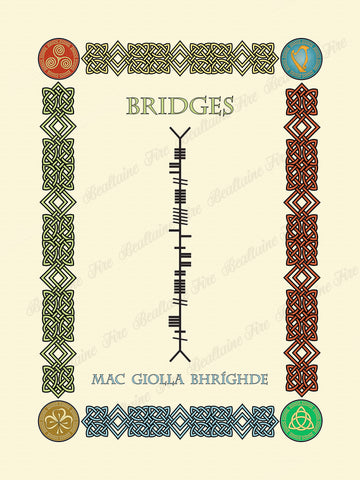 Bridges in Old Irish and Ogham - Premium luster unframed print