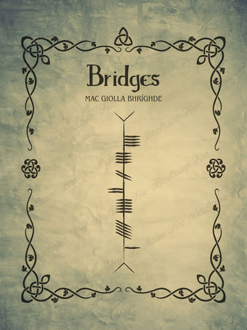 Bridges in Ogham premium luster unframed