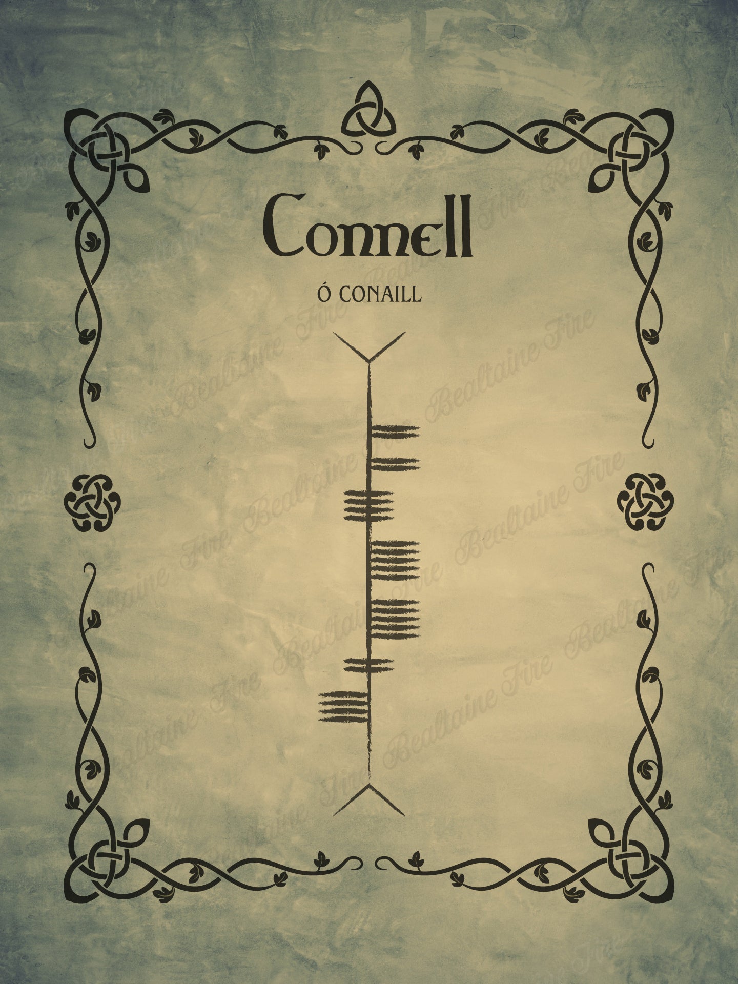 Connell in Ogham premium luster unframed print