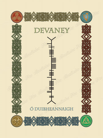 Devaney in Old Irish and Ogham - Premium luster unframed print