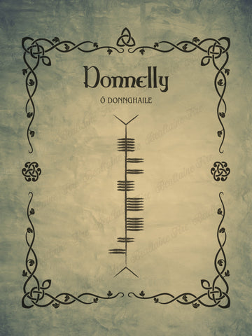 Donnelly in Ogham premium luster unframed print