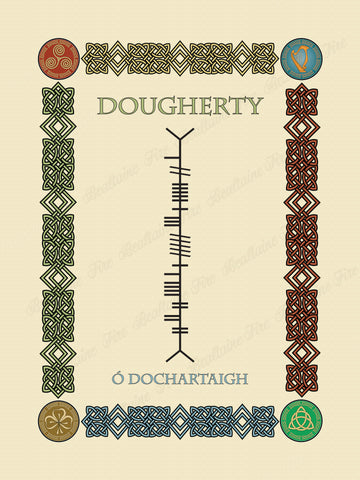 Dougherty in Old Irish and Ogham - Premium luster unframed print