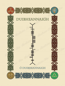 Duibheannaigh in Old Irish and Ogham - Premium luster unframed print
