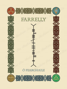 Farrelly in Old Irish and Ogham - Premium luster unframed print