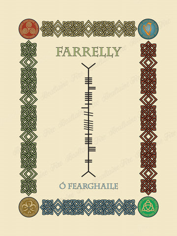 Farrelly in Old Irish and Ogham - Premium luster unframed print