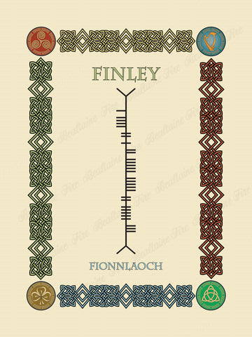 Finley in Old Irish and Ogham - Premium luster unframed print
