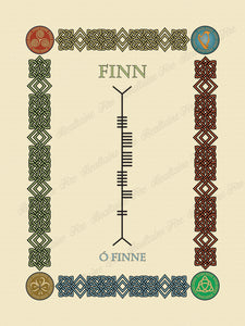 Finn in Old Irish and Ogham - Premium luster unframed print