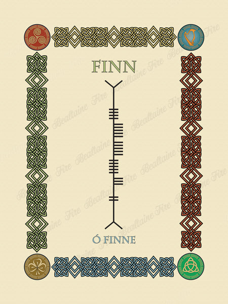 Finn in Old Irish and Ogham - Premium luster unframed print