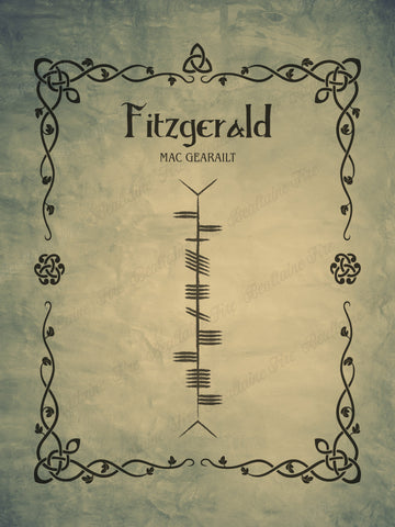 Fitzgerald in Ogham premium luster unframed print