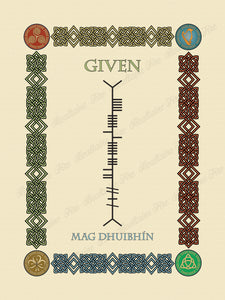 Given in Old Irish and Ogham - Premium luster unframed print