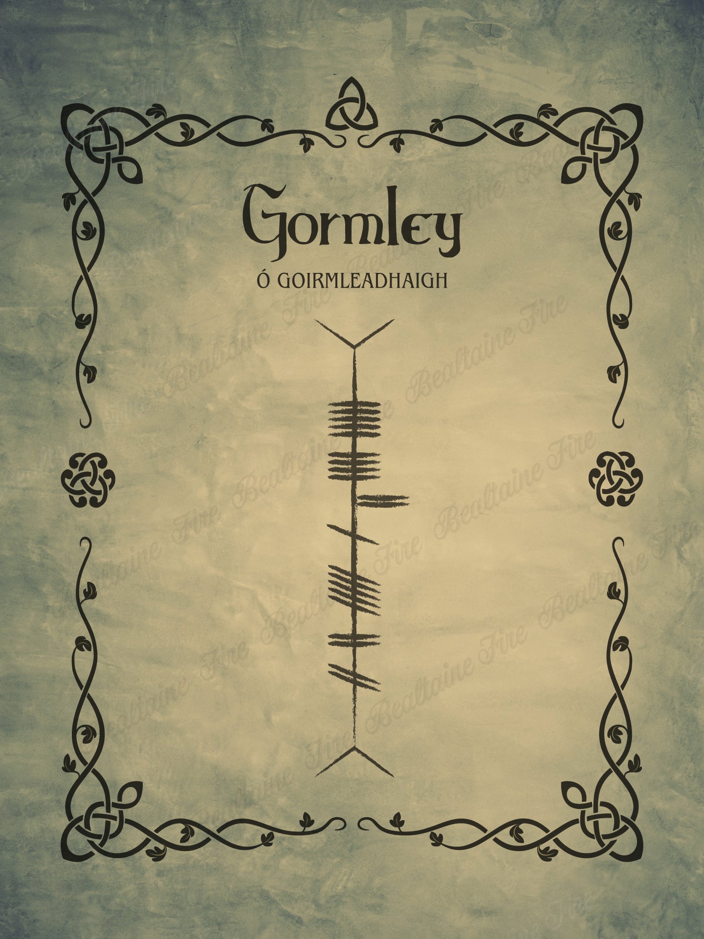 Gormley in Ogham premium luster unframed print