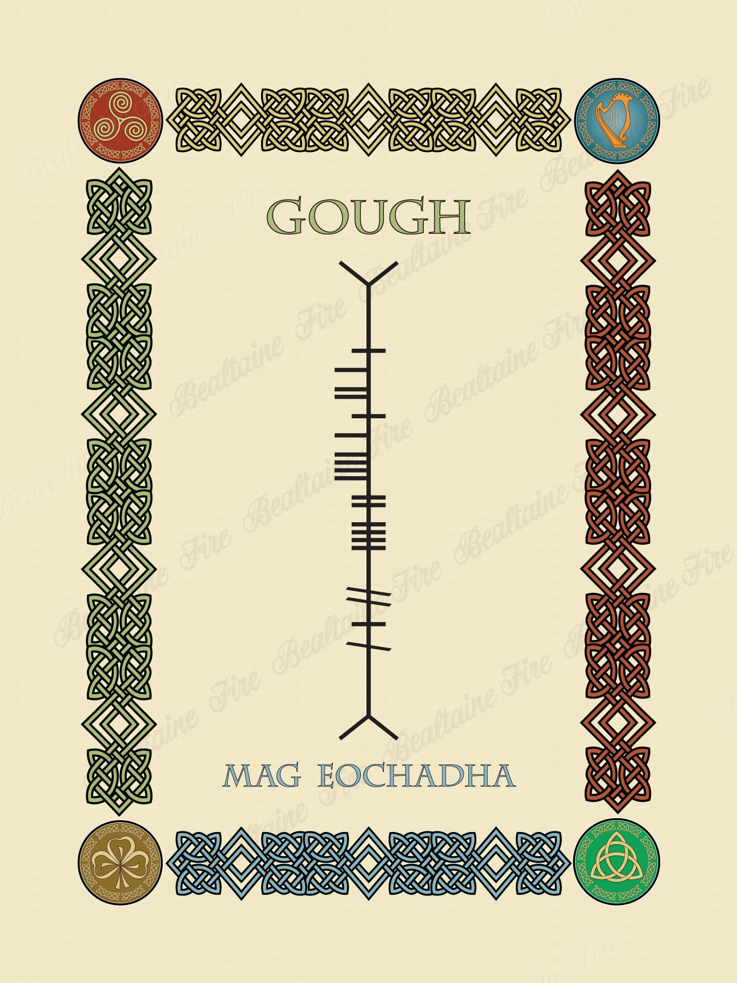 Gough in Old Irish and Ogham - Premium luster unframed print