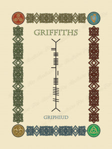 Griffiths in Old Irish and Ogham - Premium luster unframed print