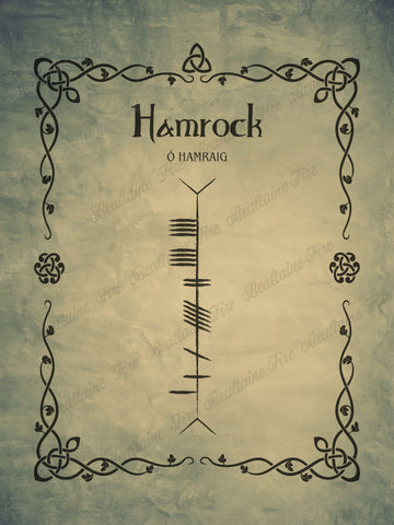 Hamrock in Ogham premium luster unframed print