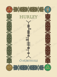 Hurley in Old Irish and Ogham - Premium luster unframed print