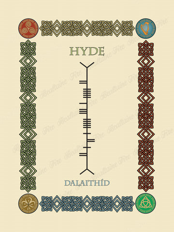 Hyde in Old Irish and Ogham - Premium luster unframed print