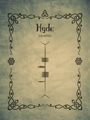 Hyde in Ogham premium luster unframed print