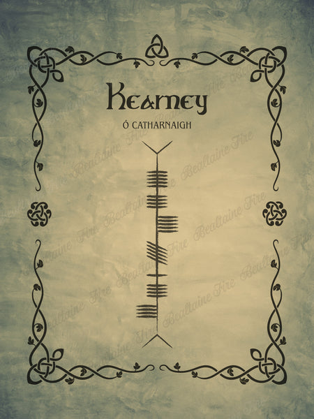 Kearney in Ogham premium luster unframed print