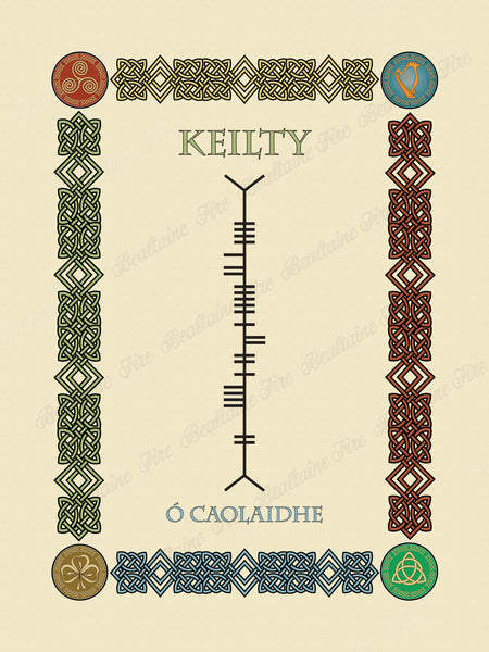 Keilty in Old Irish and Ogham - Premium luster unframed print