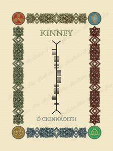 Kinney in Old Irish and Ogham - Premium luster unframed print