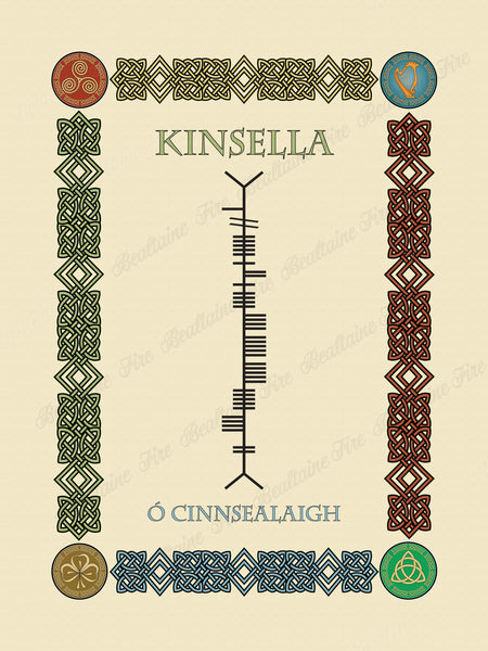 Kinsella in Old Irish and Ogham - Premium luster unframed print
