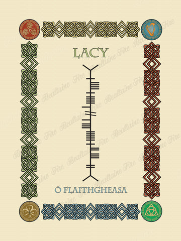 Lacy (Ó Flaithgheasa) in Old Irish and Ogham - Premium luster unframed print