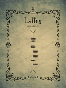 Laffey in Ogham premium luster unframed print