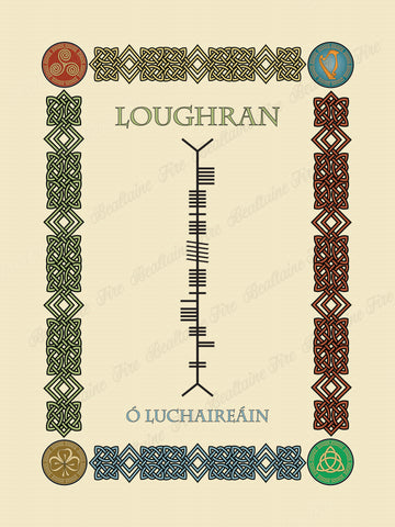 Loughran in Old Irish and Ogham - Premium luster unframed print