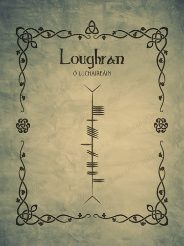 Loughran in Ogham premium luster unframed print