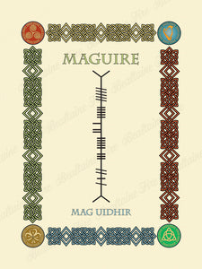 Maguire in Old Irish and Ogham - Premium luster unframed print