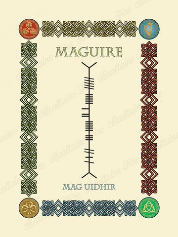 Maguire in Old Irish and Ogham - Premium luster unframed print