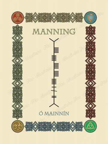 Manning in Old Irish and Ogham - Premium luster unframed print