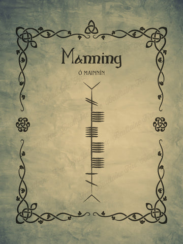 Manning in Ogham premium luster unframed print
