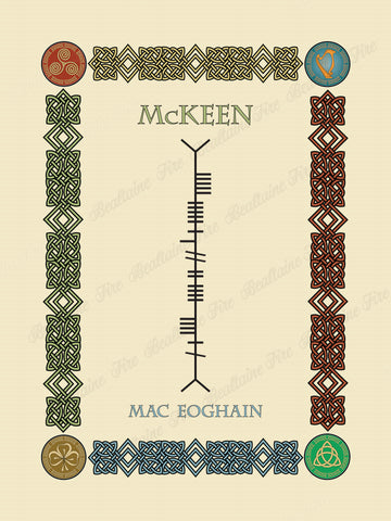 McKeen in Old Irish and Ogham - Premium luster unframed print