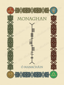 Monaghan in Old Irish and Ogham - Premium luster unframed print