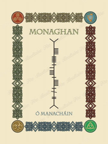 Monaghan in Old Irish and Ogham - Premium luster unframed print
