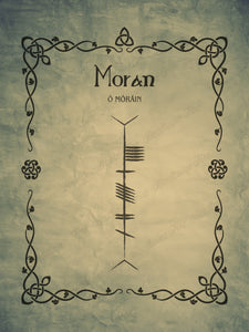 Moran in Ogham premium luster unframed print