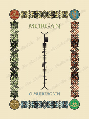 Morgan in Old Irish and Ogham - Premium luster unframed print