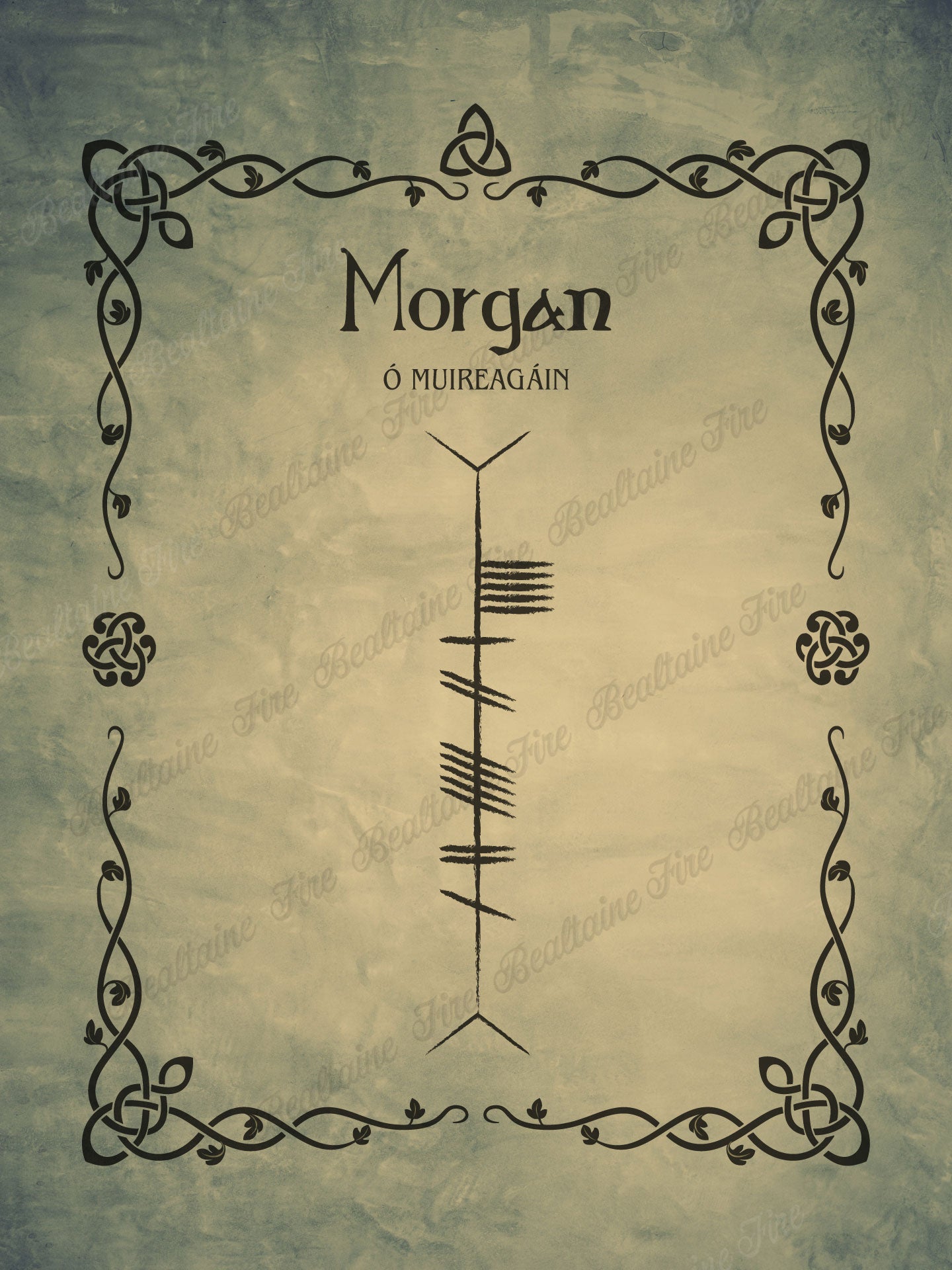 Morgan in Ogham premium luster unframed print