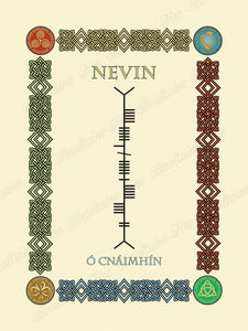 Nevin in Old Irish and Ogham - Premium luster unframed print