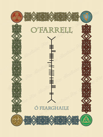 O'Farrell in Old Irish and Ogham - Premium luster unframed print