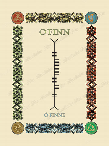 O'Finn in Old Irish and Ogham - Premium luster unframed print