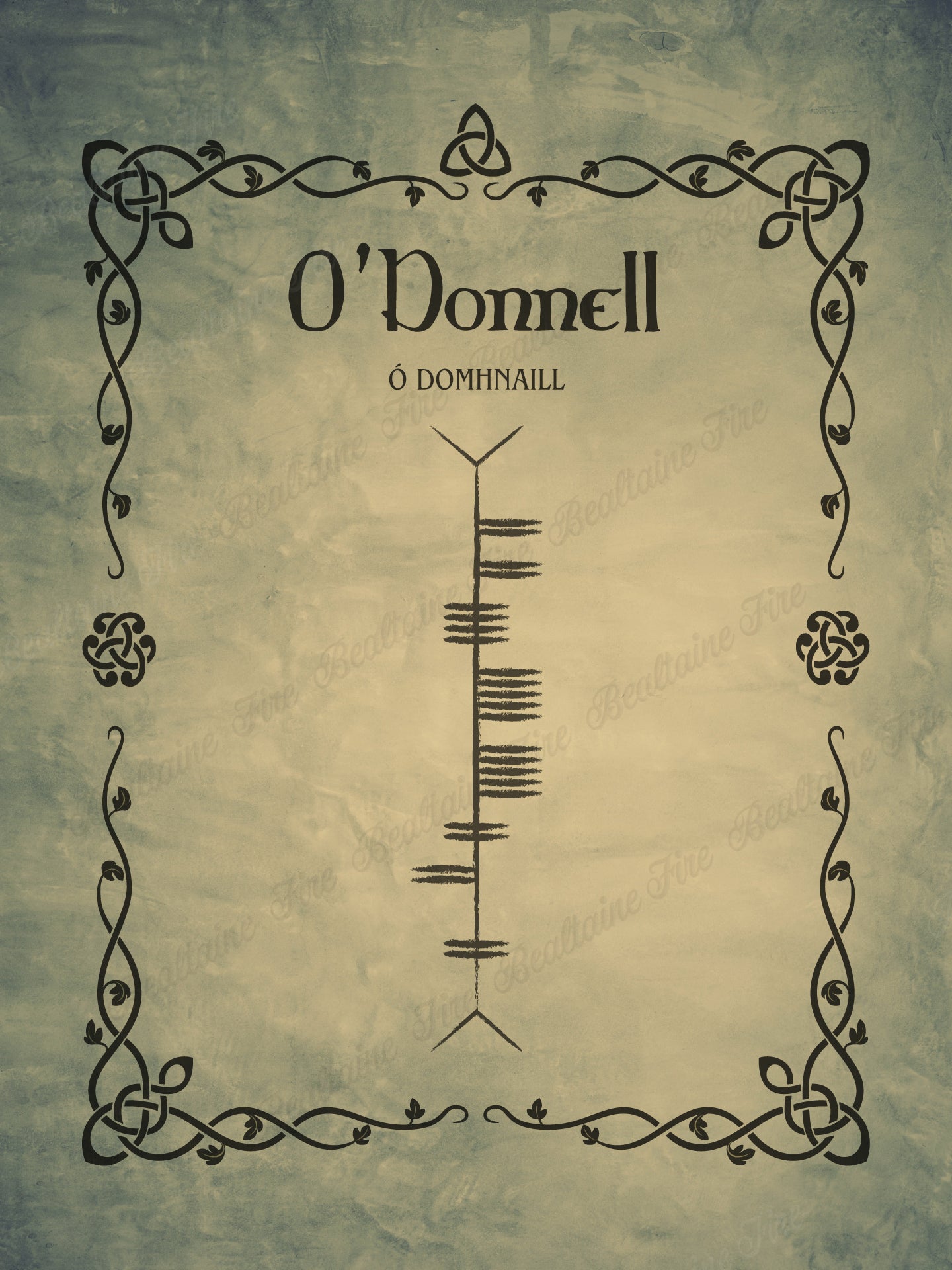 O'Donnell in Ogham premium luster unframed print