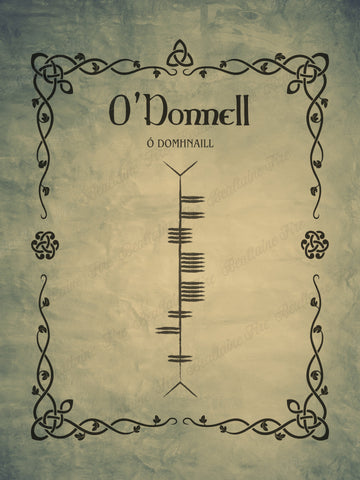 O'Donnell in Ogham premium luster unframed print