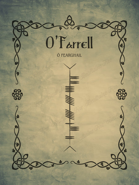 O'Farrell in Ogham premium luster unframed print